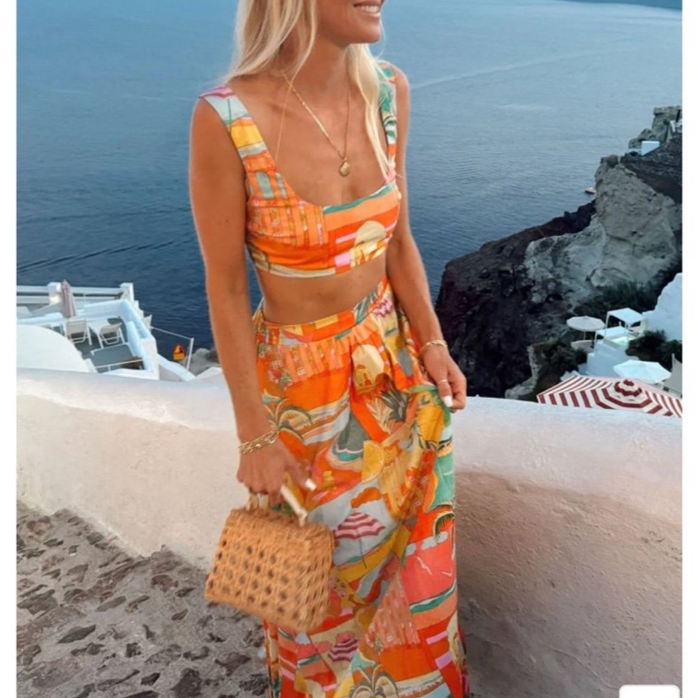 Show Me Your MuMu Vibrant Orange and Yellow Maxi Dress